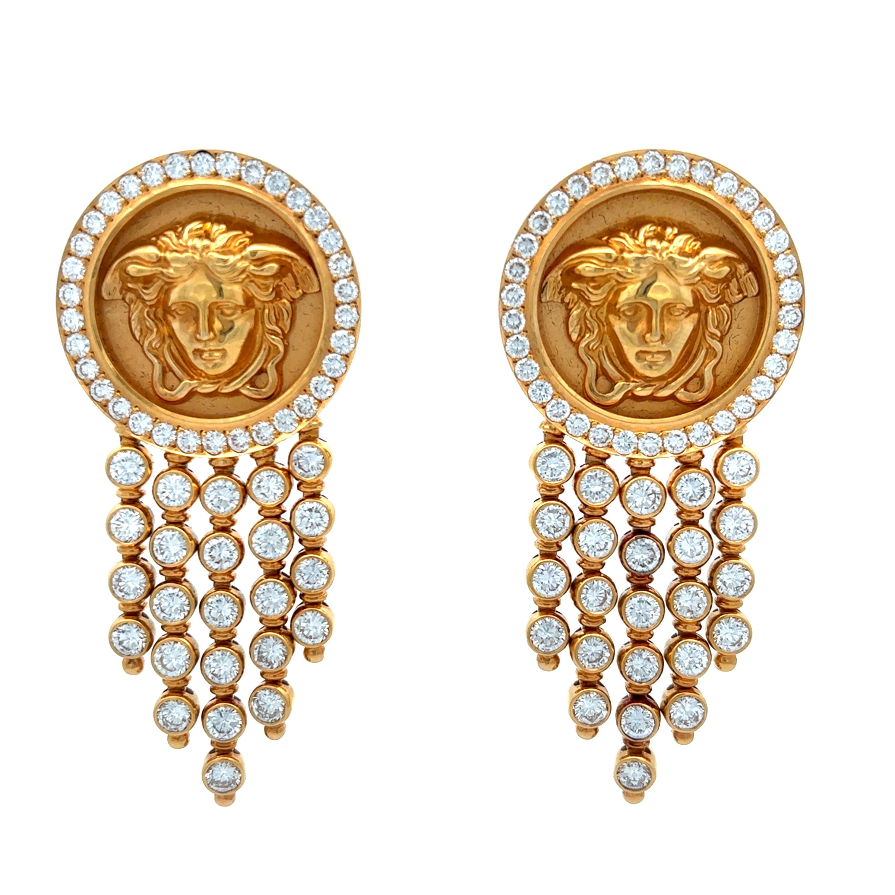 Versace Diamond Earrings For Sale