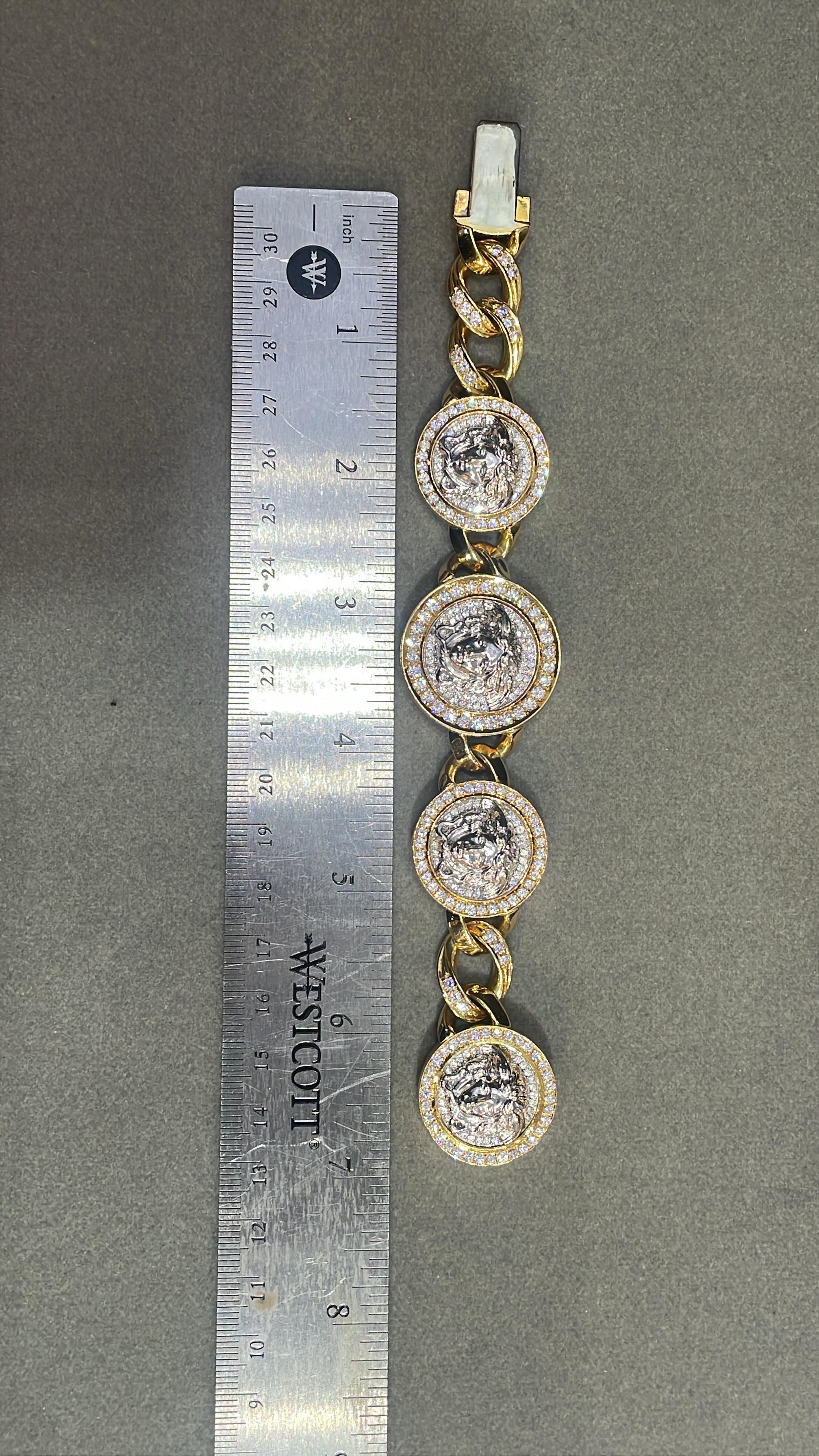 Versace Diamond Link Bracelet and Necklace Set For Sale 11