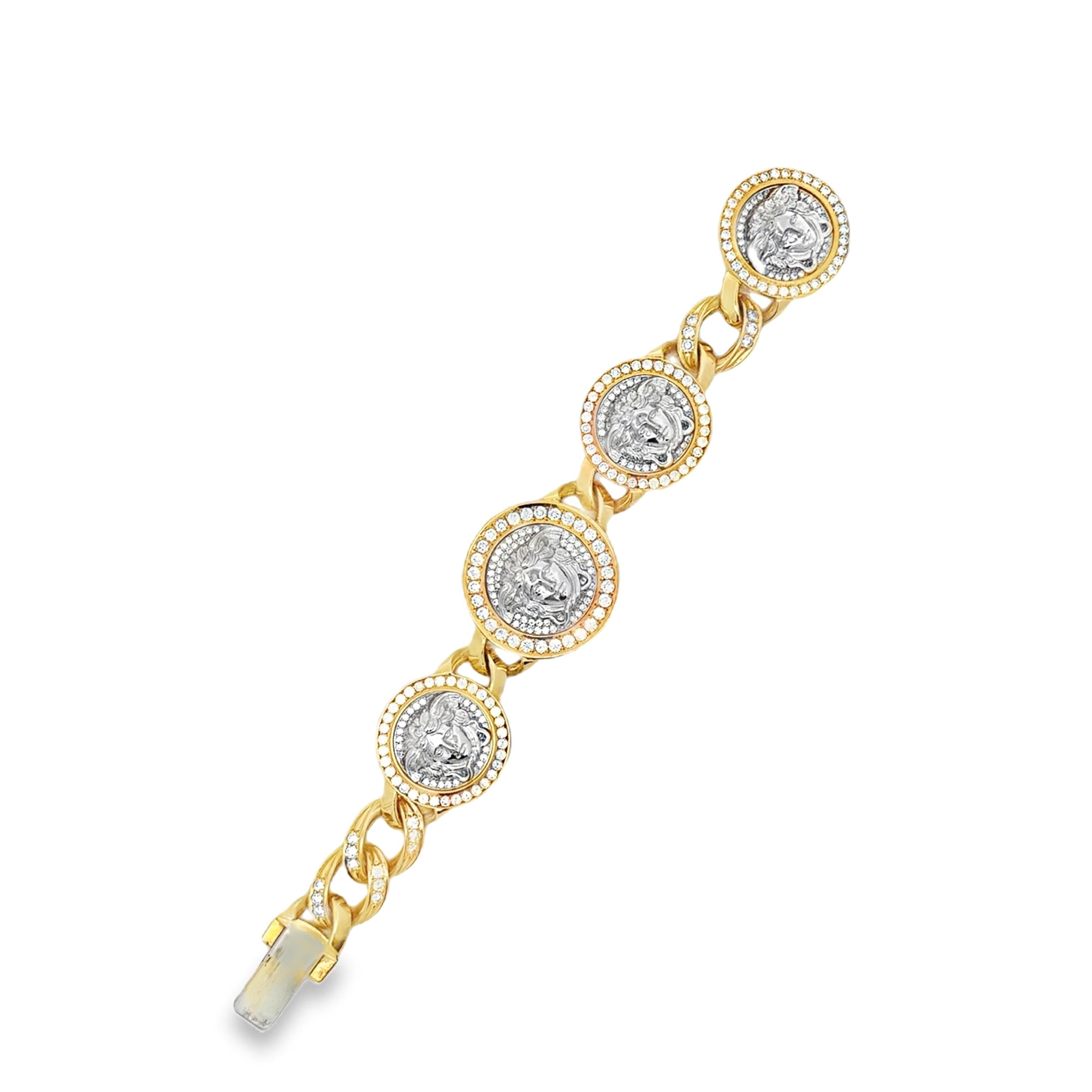 Versace Diamond Link Bracelet and Necklace Set For Sale 13
