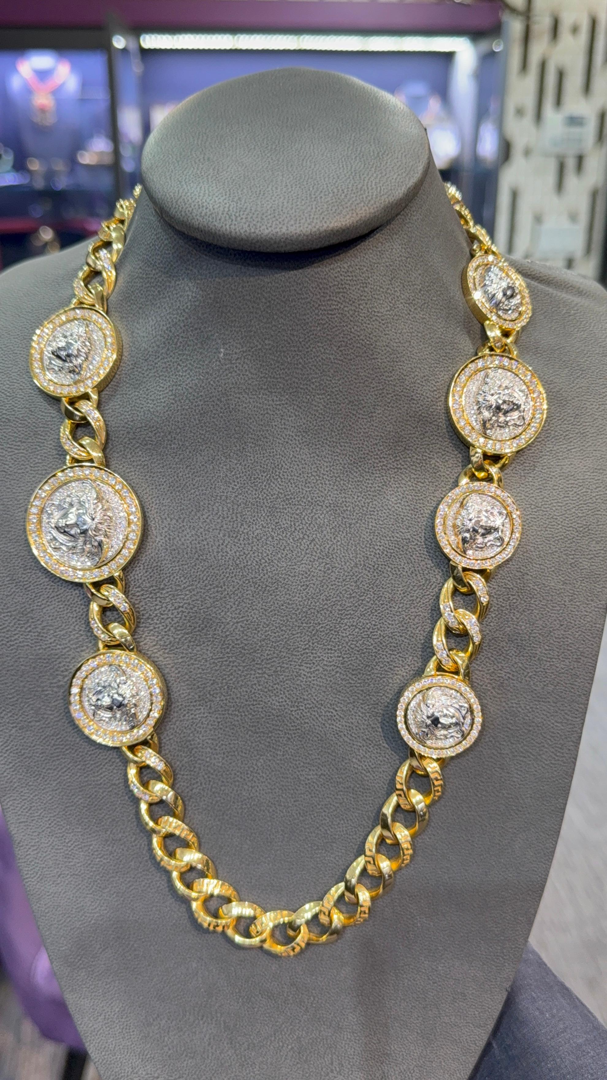 Versace Diamond Link Armband und Halskette Set im Angebot 15