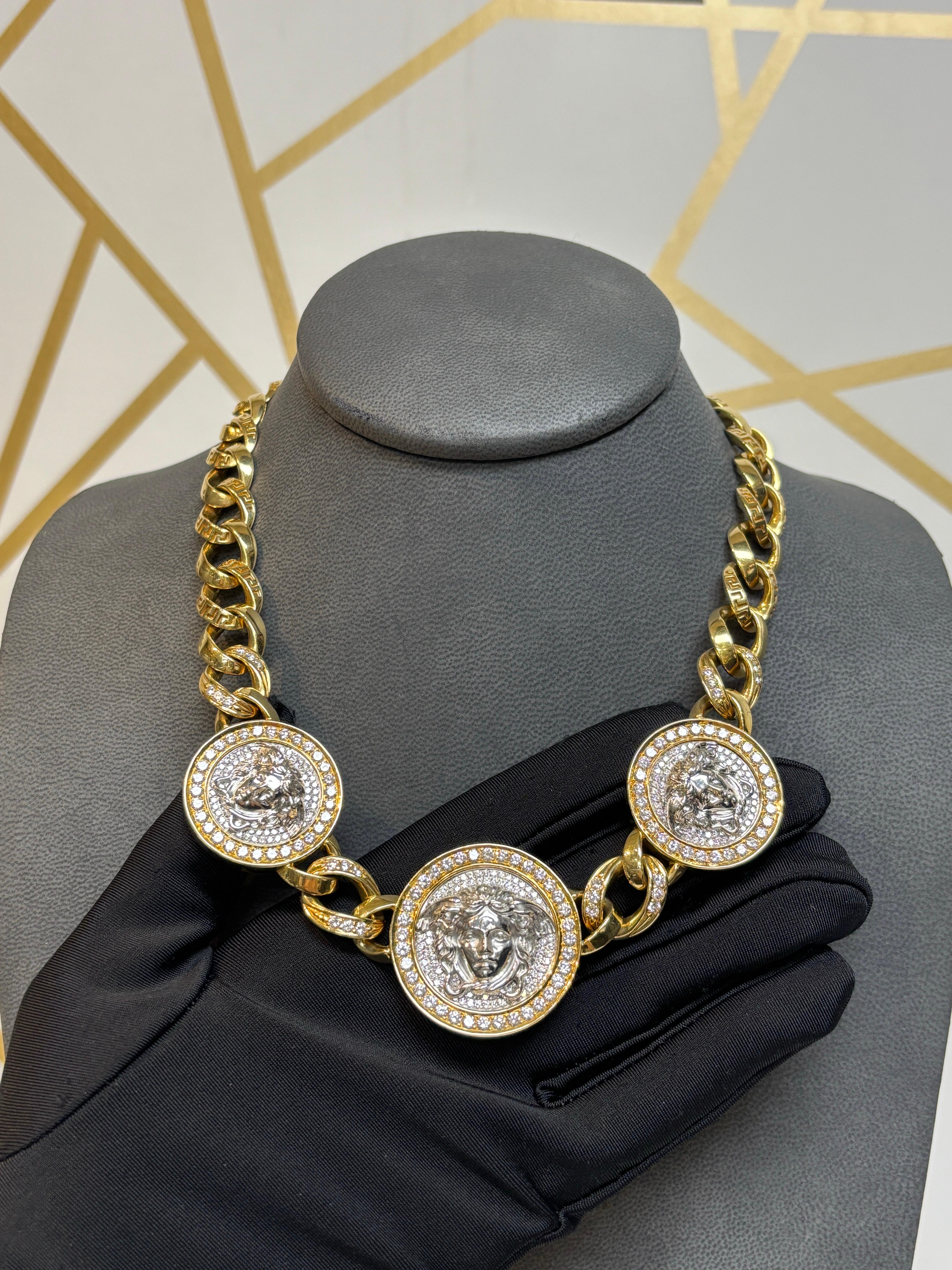 Versace Diamond Link Armband und Halskette Set im Angebot 1