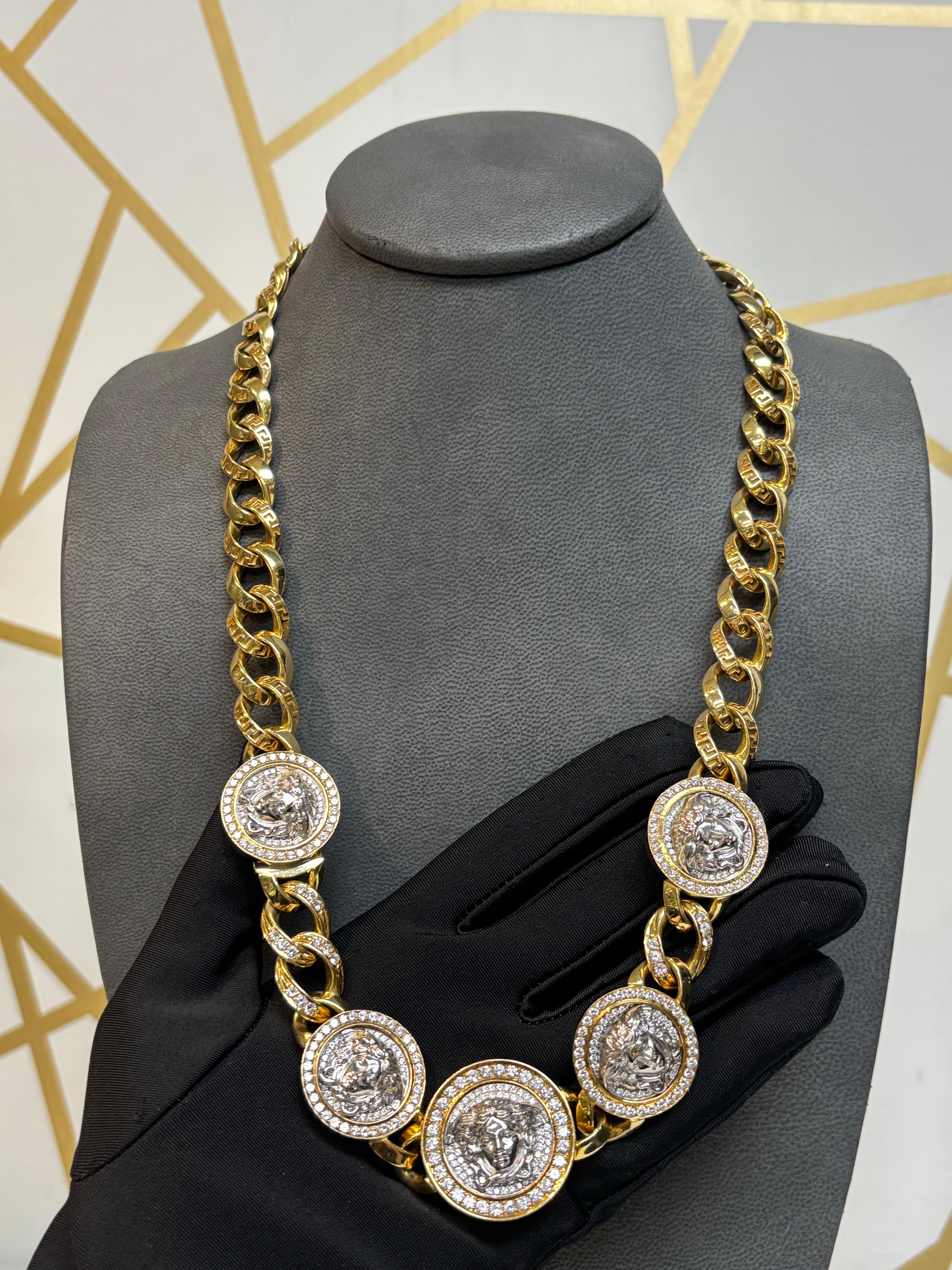 Versace Diamond Link Armband und Halskette Set im Angebot 2