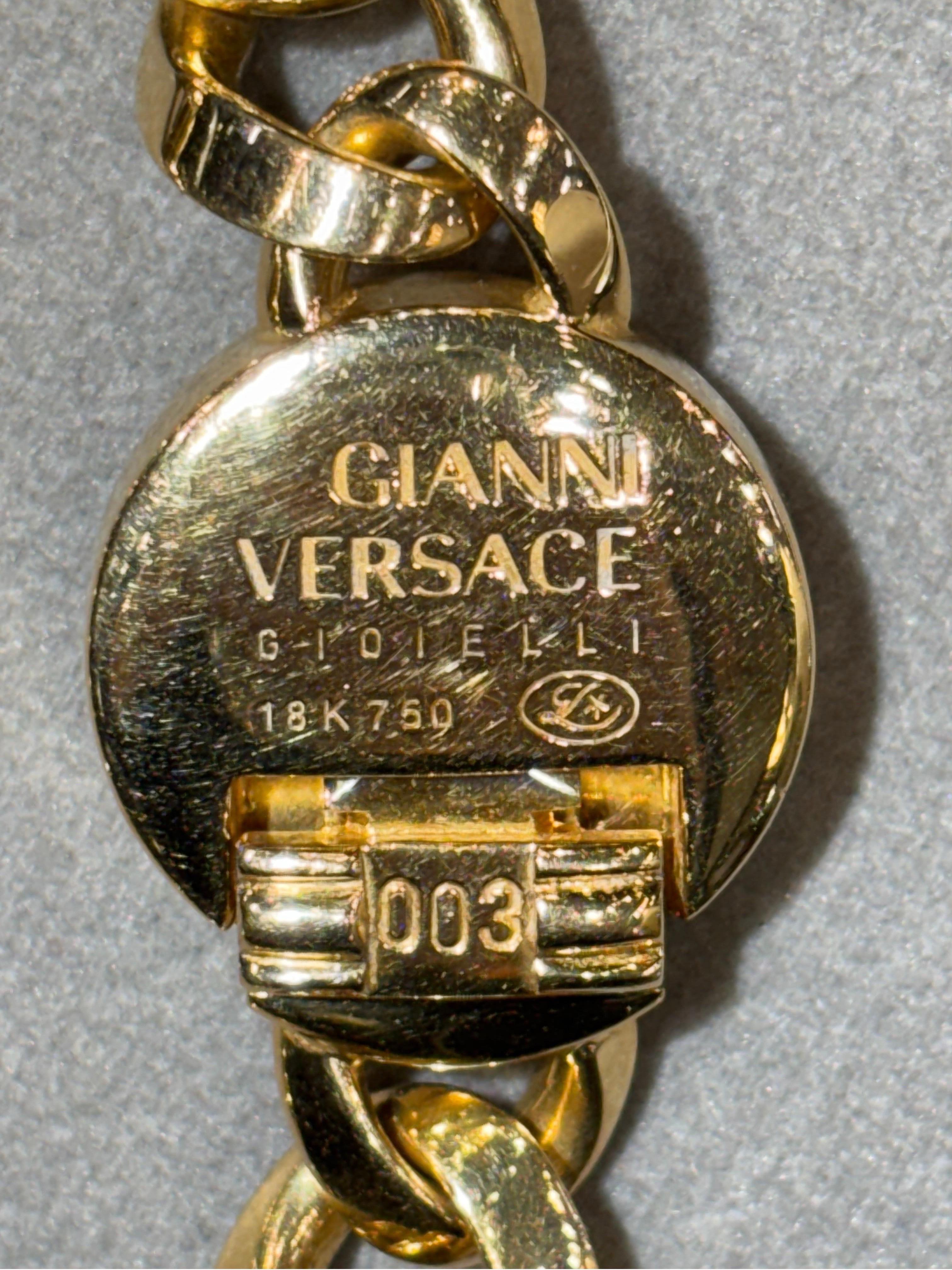 Versace Diamond Link Bracelet and Necklace Set For Sale 3