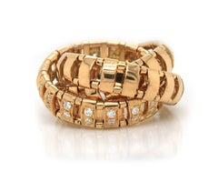 Versace Diamond Rolling Ring in 18K Yellow Gold