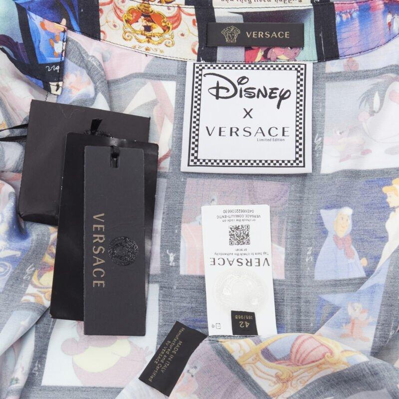 VERSACE DISNEY Limited Edition Cinderella print short bowling shirt EU42 XL For Sale 7