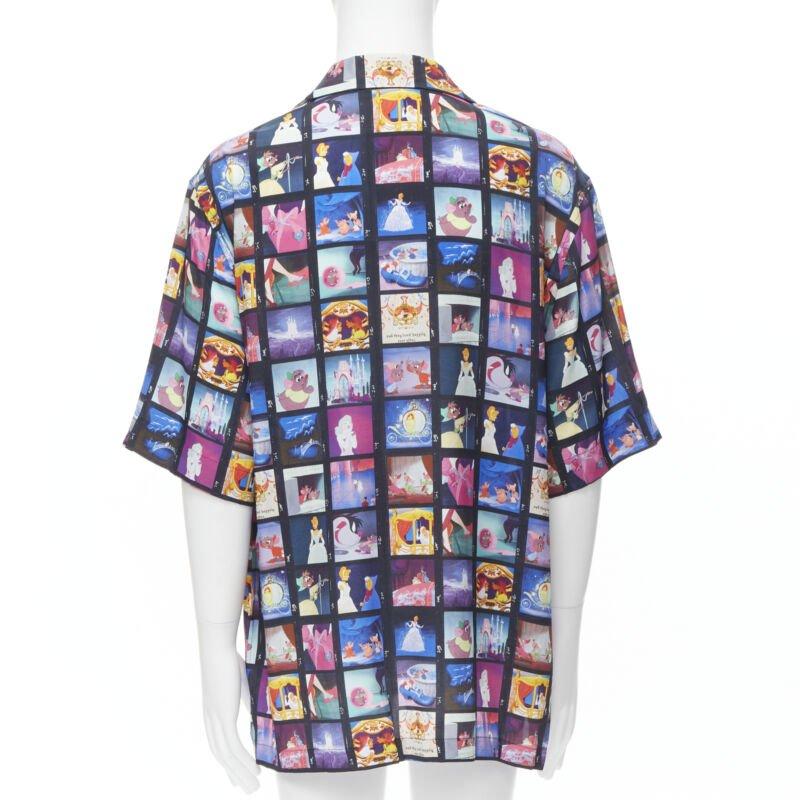 Men's VERSACE DISNEY Limited Edition Cinderella print short bowling shirt EU42 XL For Sale