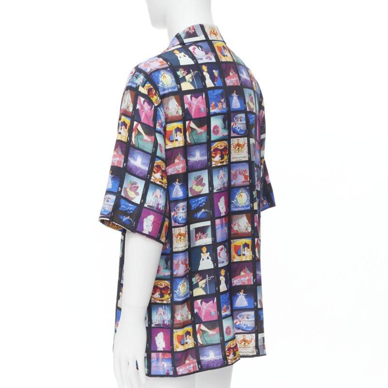 VERSACE DISNEY Limited Edition Cinderella print short bowling shirt EU42 XL For Sale 1