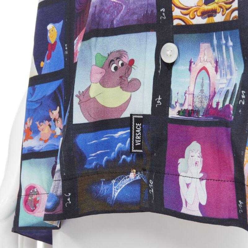 VERSACE DISNEY Limited Edition Cinderella print short bowling shirt EU42 XL For Sale 3