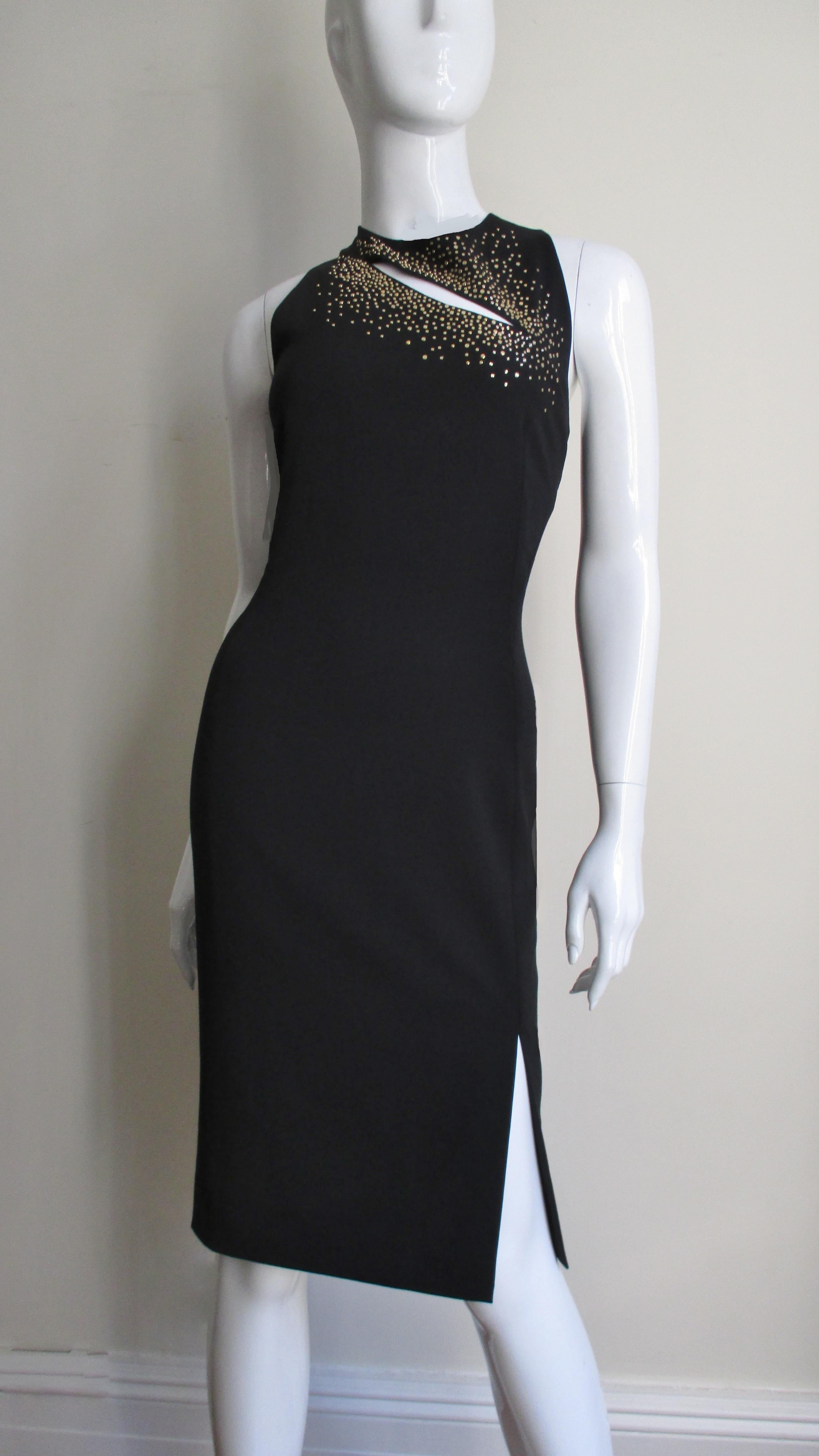 Versace Dress with Studs  In Good Condition In Water Mill, NY