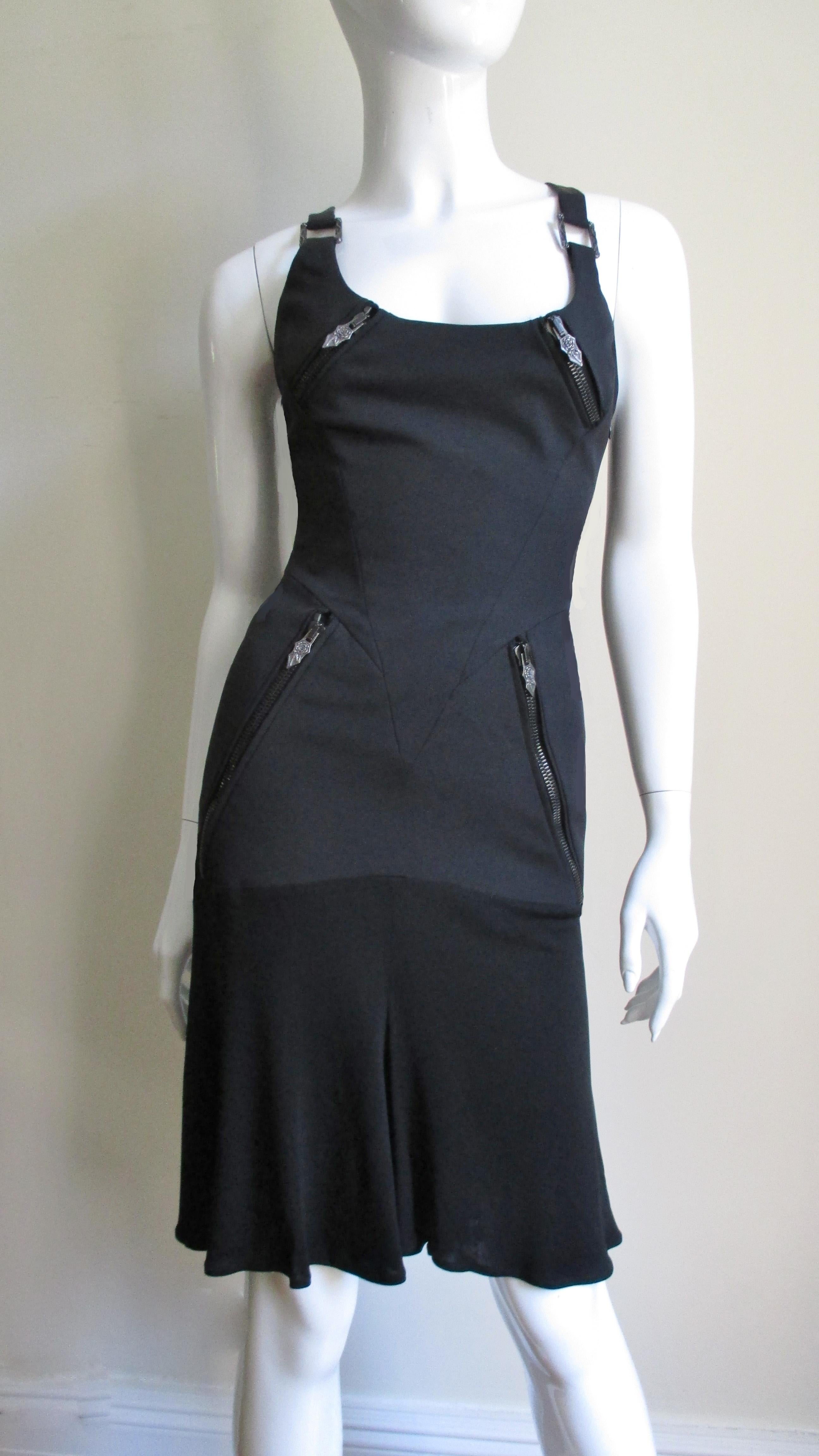 Women's Versace Silk Dress With Cut out Back For Sale