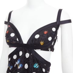 VERSACE Dua Lipa 2023 La Vacanza Runway black butterfly harness dress IT38 XS