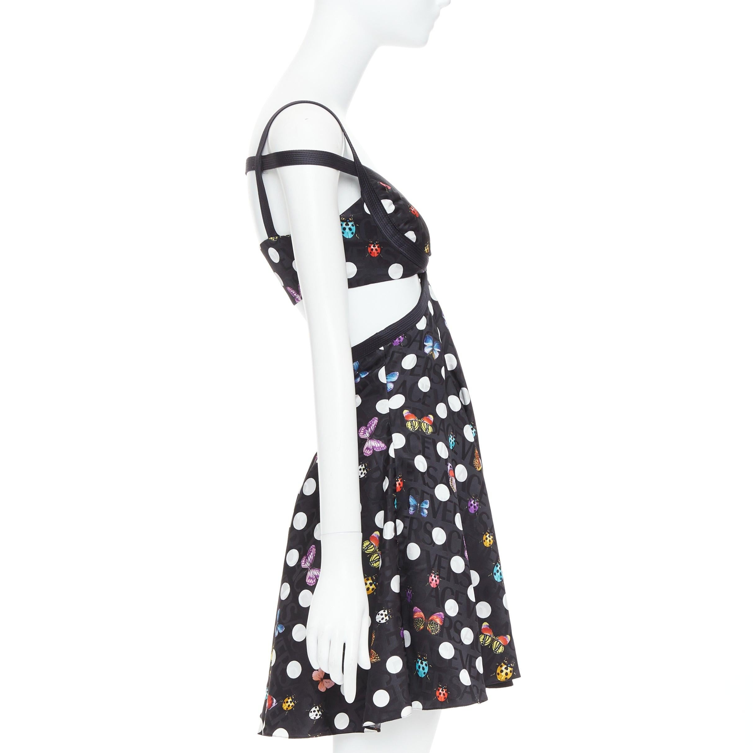 VERSACE Dua Lipa 2023 La Vacanza Runway black butterfly harness dress IT38 XS In Good Condition For Sale In Hong Kong, NT