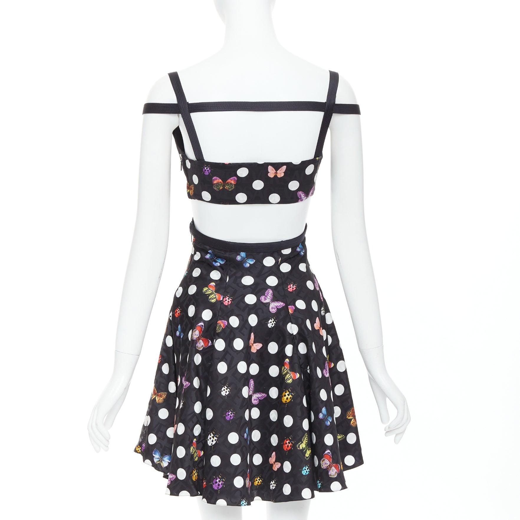Women's VERSACE Dua Lipa 2023 La Vacanza Runway black butterfly harness dress IT38 XS For Sale