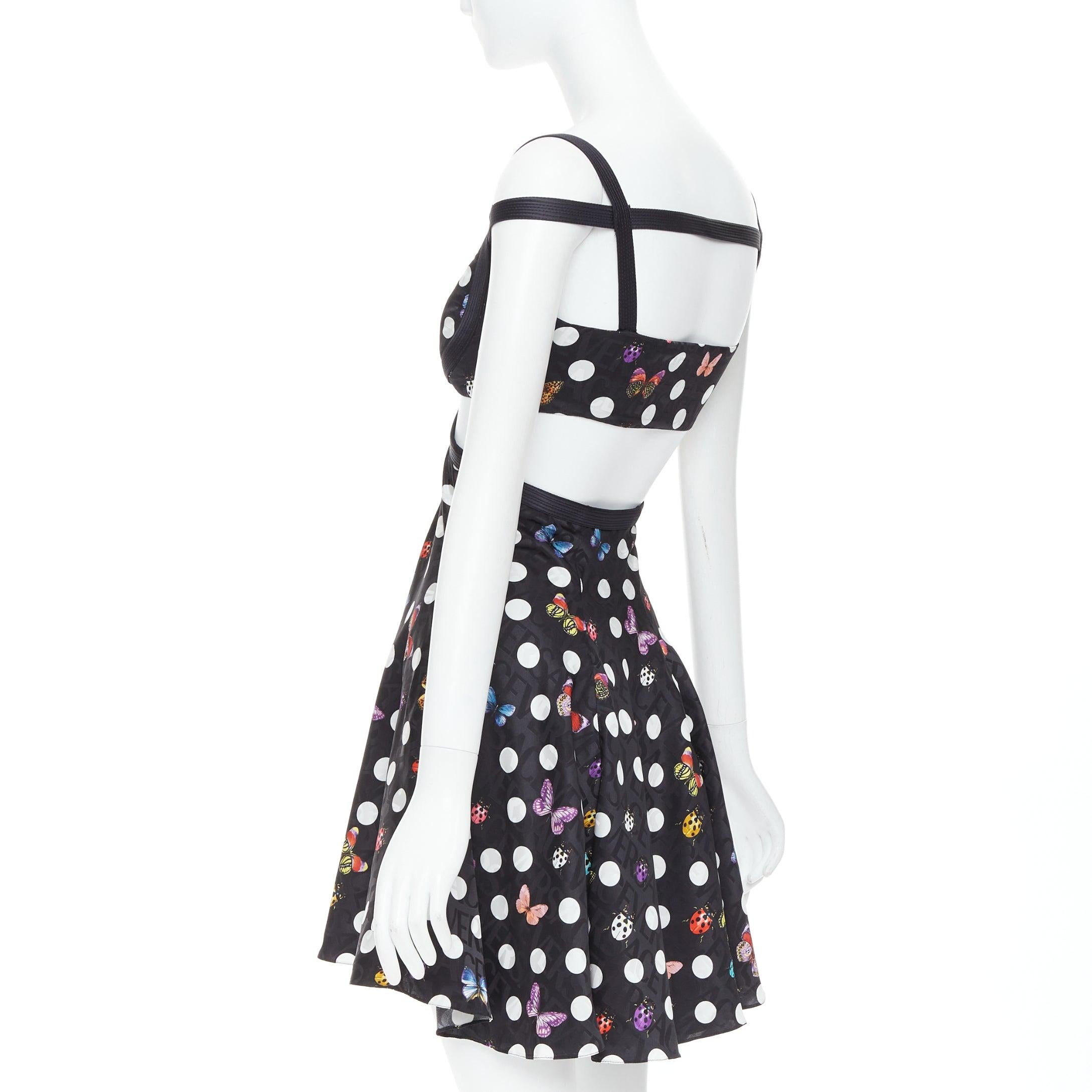 VERSACE Dua Lipa 2023 La Vacanza Runway black butterfly harness dress IT38 XS For Sale 1