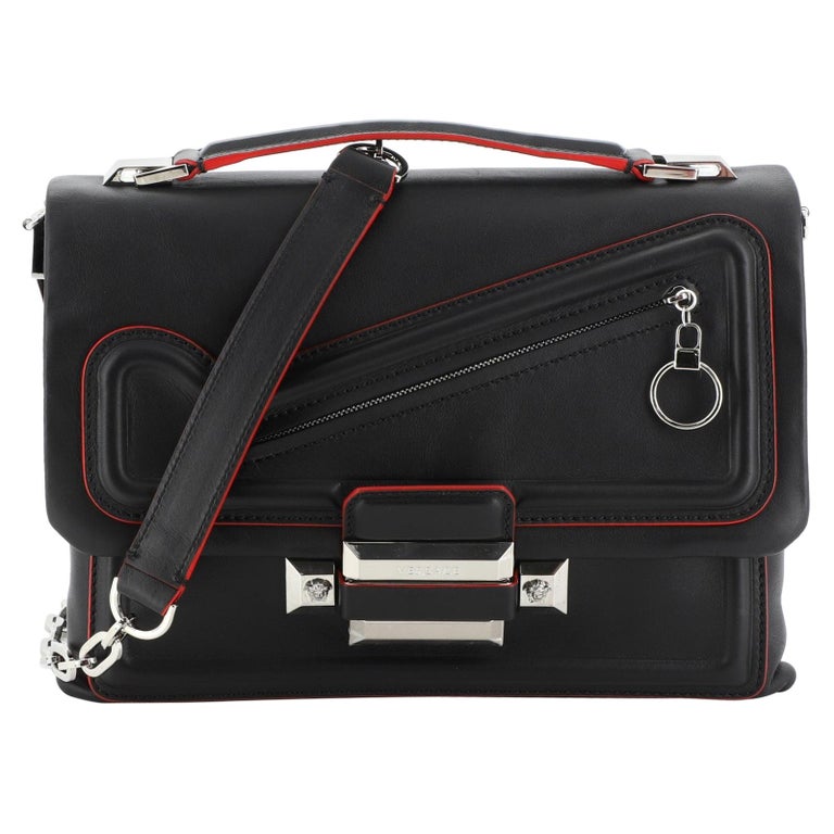 Versace DV One Chain Shoulder Bag Stitched Leather Medium For Sale