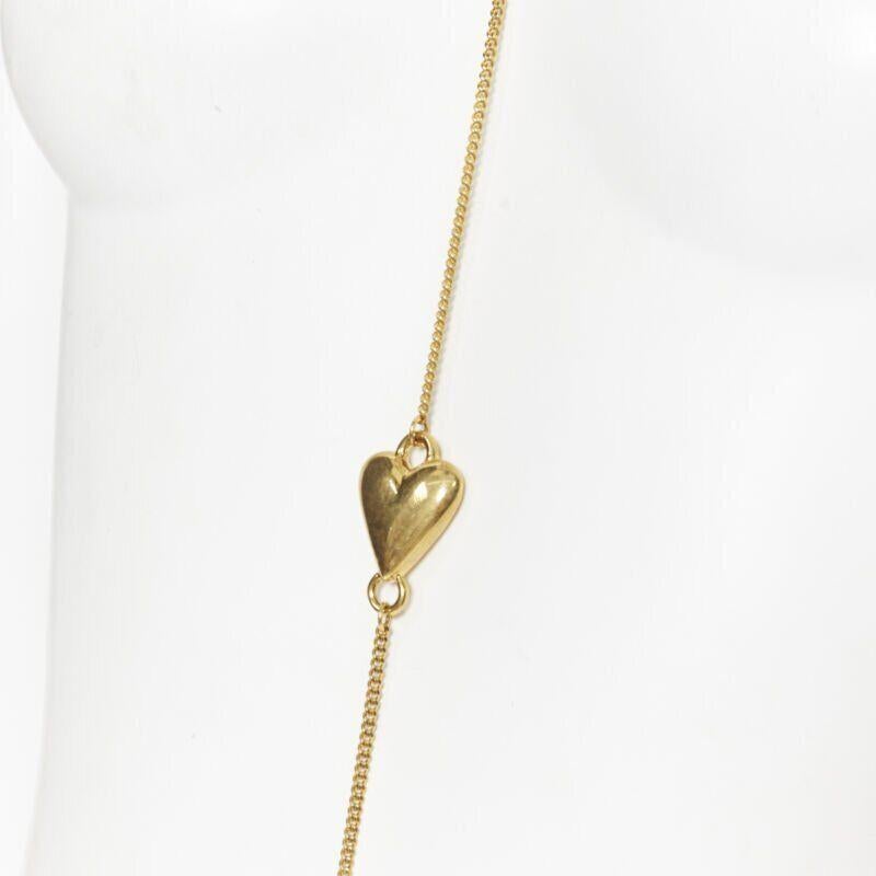 VERSACE DV Virtus Love Heart logo plate Medusa gold-tone bodychain necklace 3