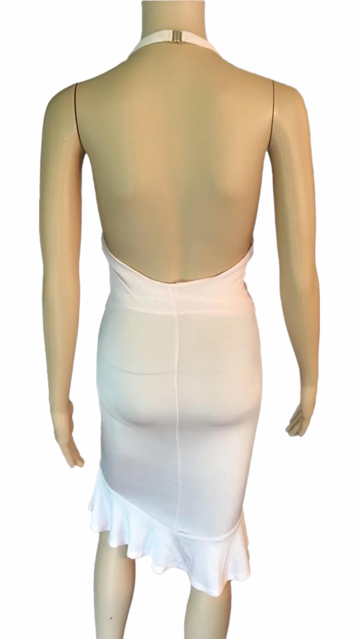 Versace Anfang der 2000er Jahre Verschönertes Minikleid mit offenem Träger und gerafftem Rücken im Zustand „Gut“ in Naples, FL