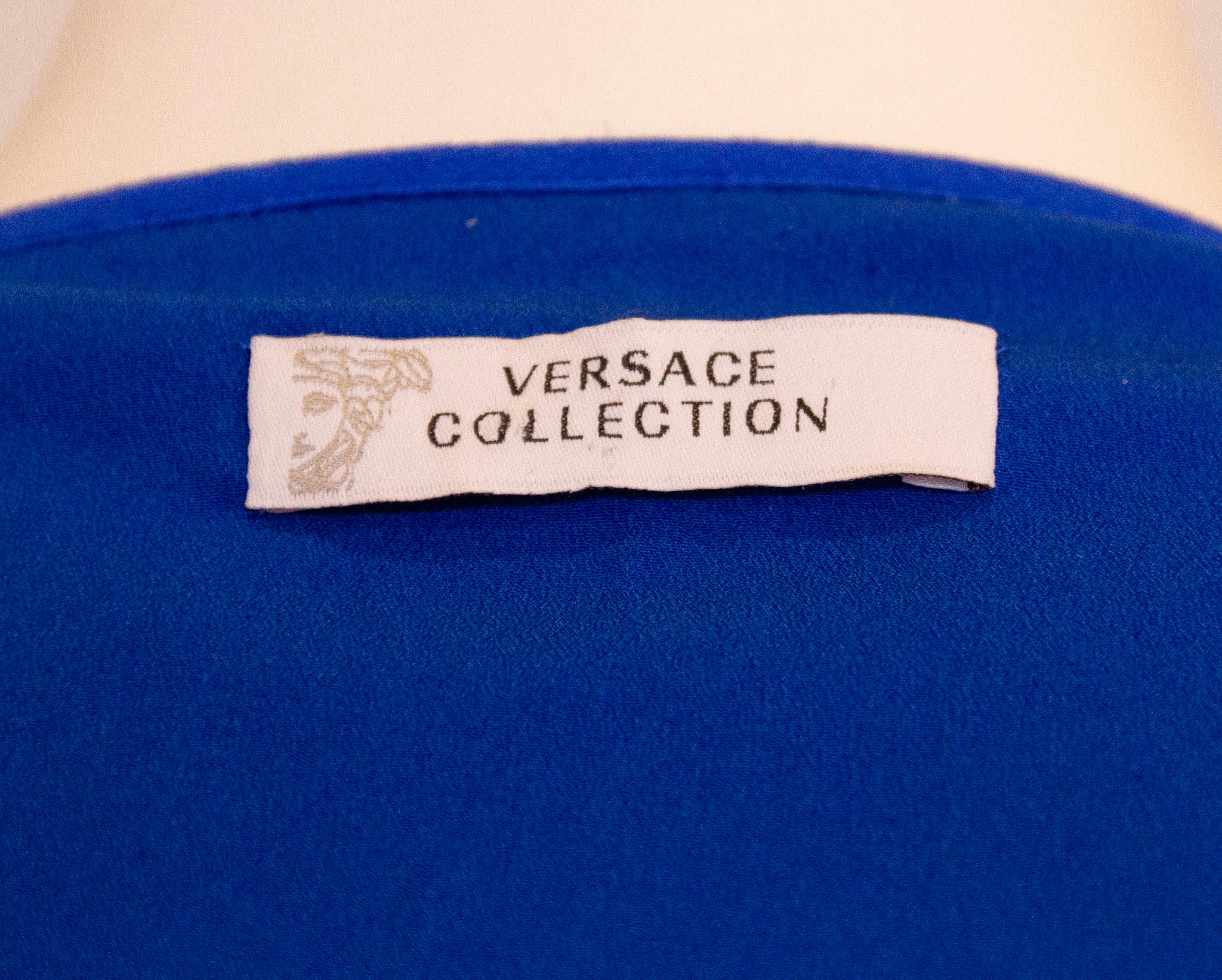 Versace Electric Blue Pleated Dress  2