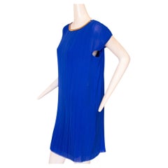 Versace Electric Blue Pleated Dress 