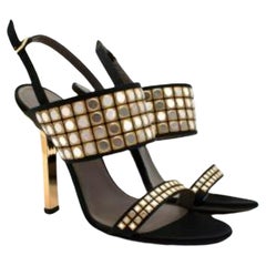 Versace Embellished Ankle Strap Sandals