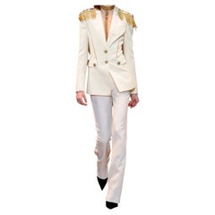 Versace Embellished silk-crepe Pant Suit Size 42 - 6 NWT