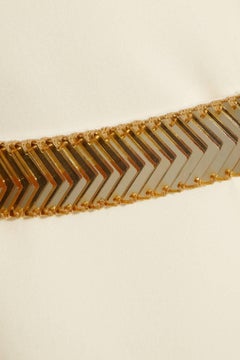 Versace Embellished silk ivory white mini dress w/ embroidered epaulettes & belt