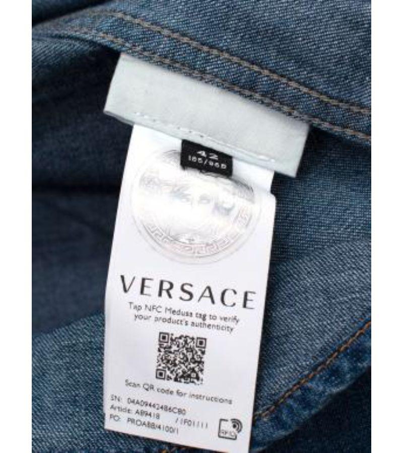 Versace Embroidered Denim Shirt For Sale 4