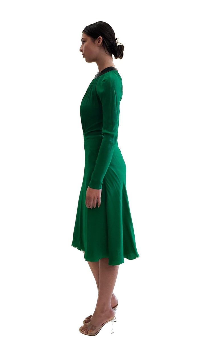 green emerald velvet dress Versace Emerald Green Fall 2001 Open Back Gown
