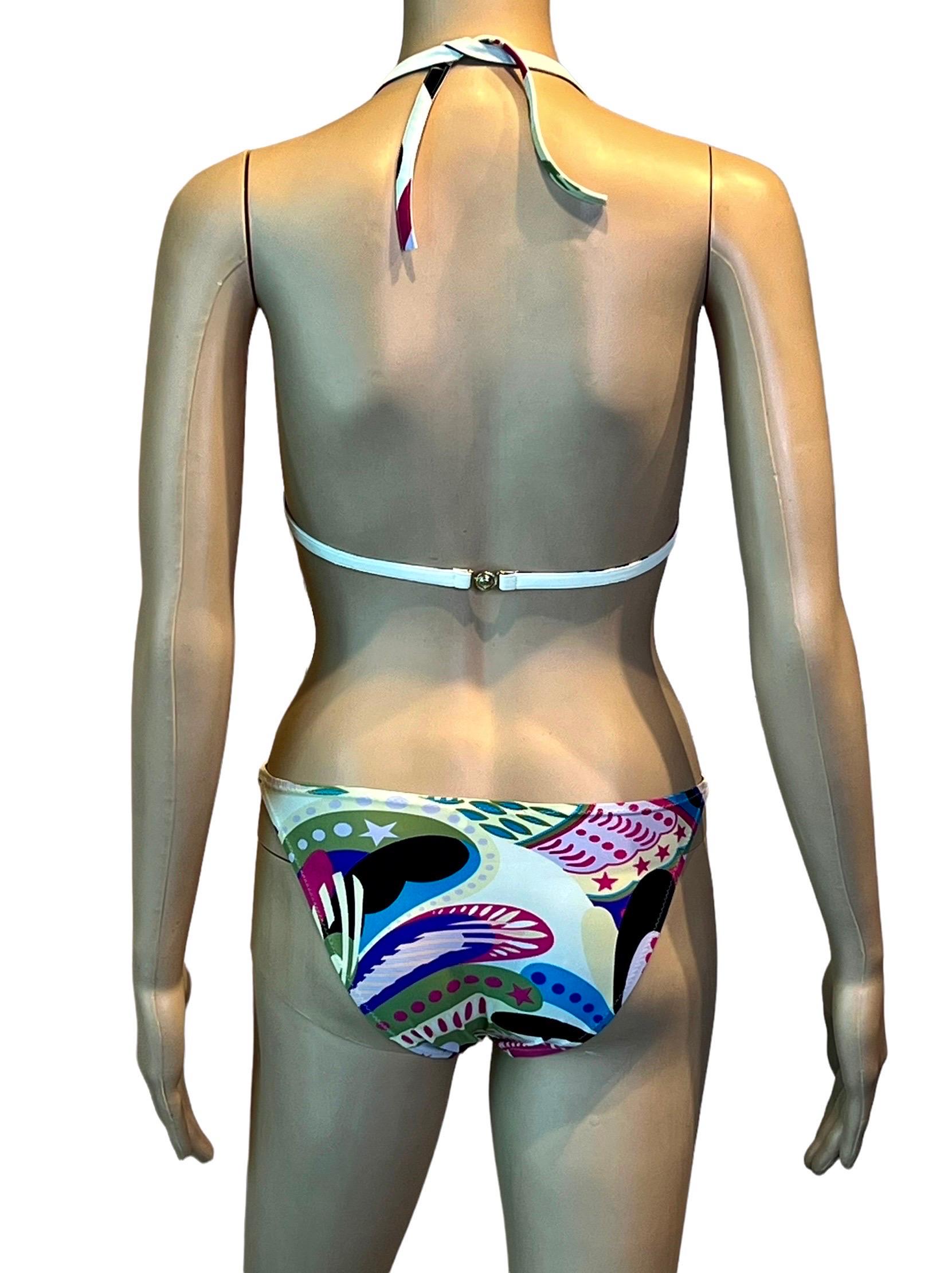 Versace F/W 2002 Floral Print Bikini Swimsuit Swimwear & Beach Dress 3 Piece Set 3