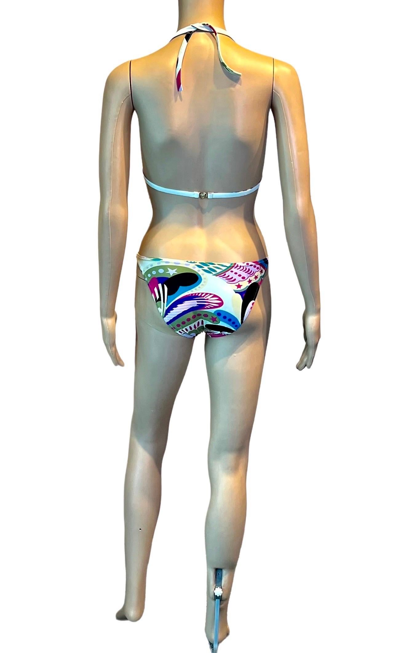 Versace F/W 2002 Floral Print Bikini Swimsuit Swimwear & Beach Dress 3 Piece Set 4