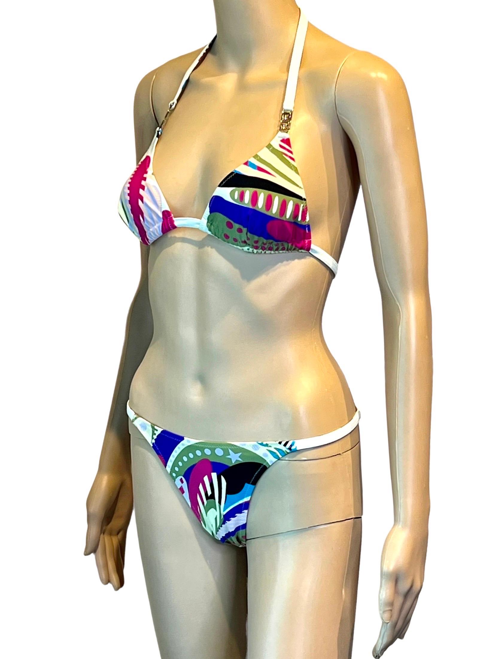 Versace F/W 2002 Floral Print Bikini Swimsuit Swimwear & Beach Dress 3 Piece Set 7