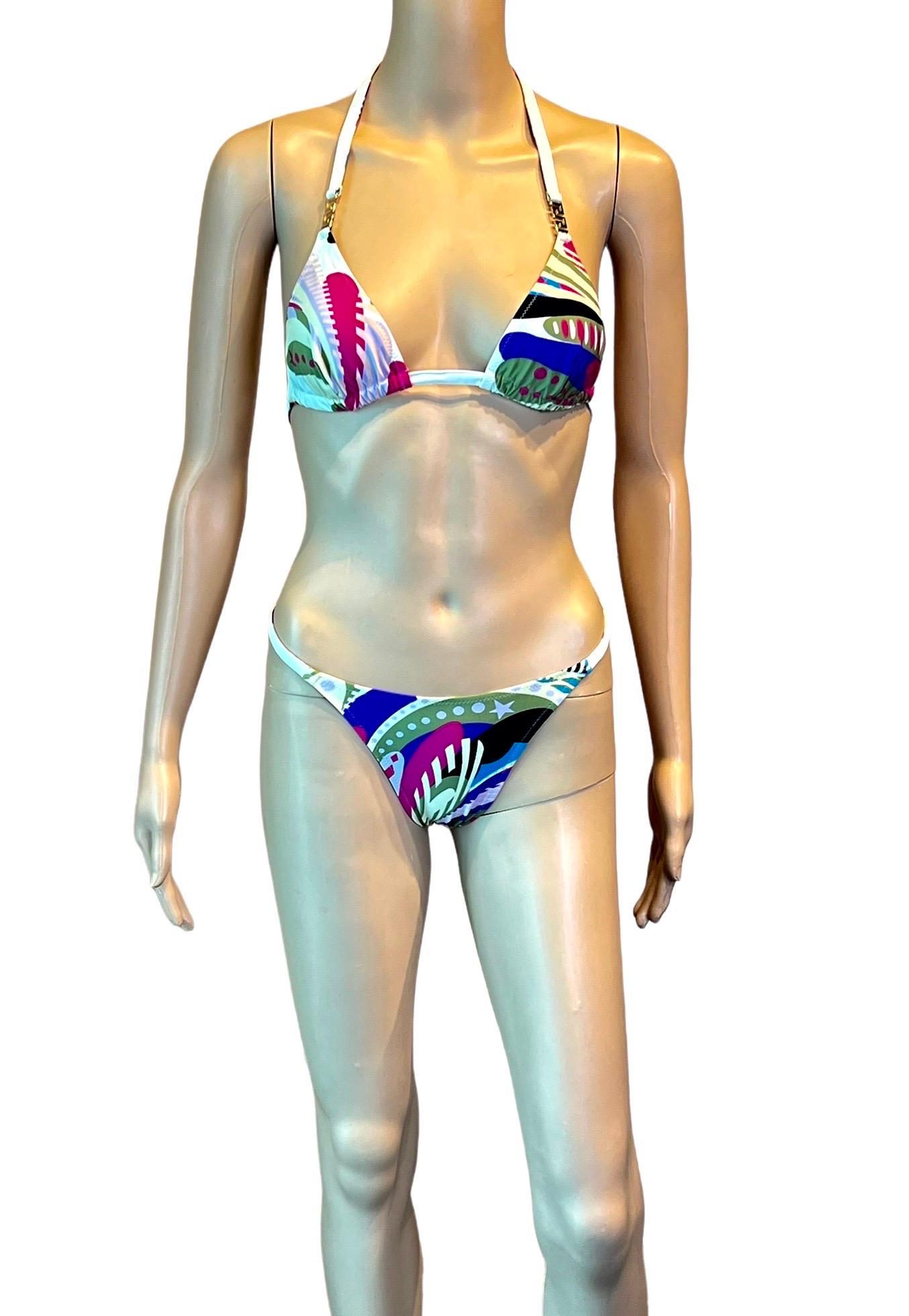Versace F/W 2002 Floral Print Bikini Swimsuit Swimwear & Beach Dress 3 Piece Set 1