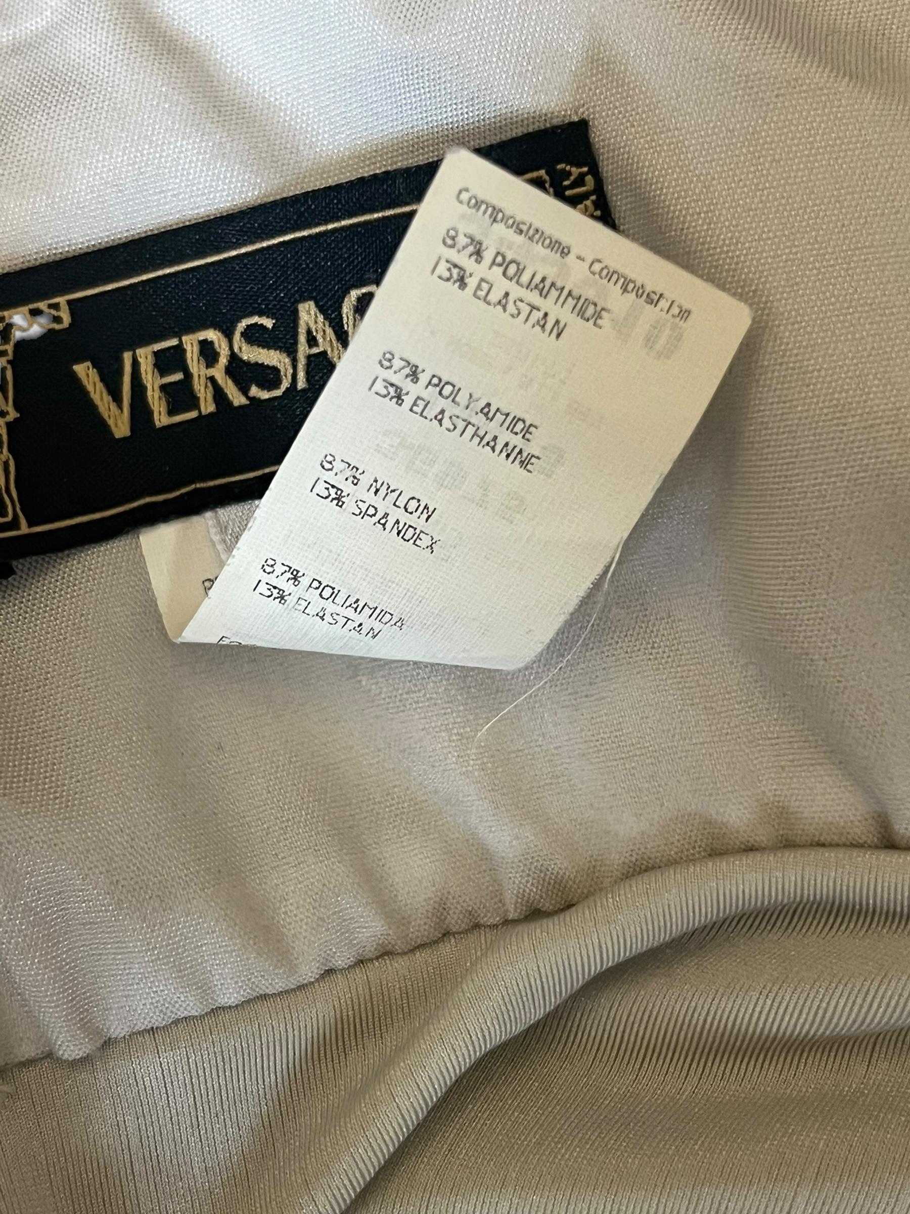 Versace A/I 2004 - Vestito bianco increspato con borchie 