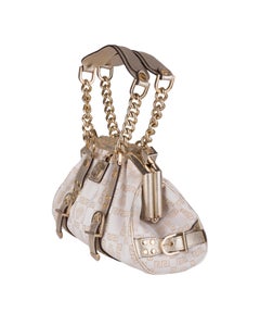 Versace F/W 2005 gold leather canvas Madonna Frame bag