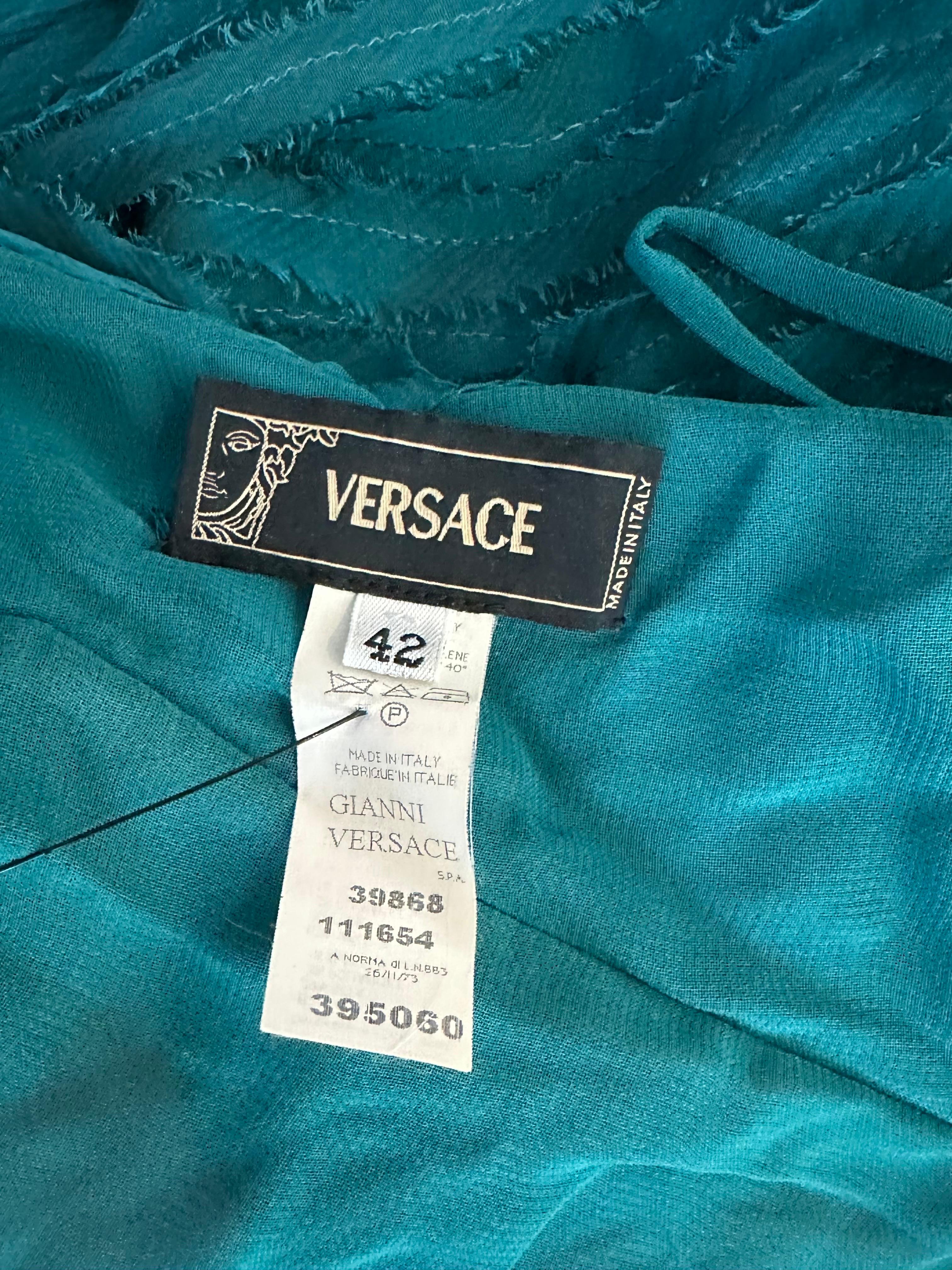 Versace F/W 2005 Runway Campaign Halter High Slit Slip Evening Dress Gown 9
