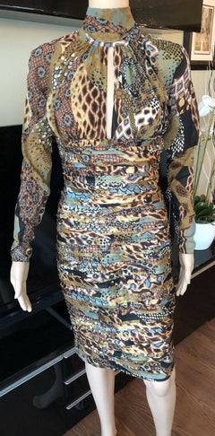 Versace F/W 2005 Runway Campaign Ruched Cutout Back Dress