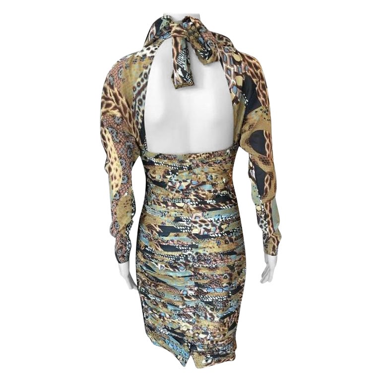 Versace F/W 2005 Runway Campaign Ruched Cutout Back Dress For Sale at  1stDibs