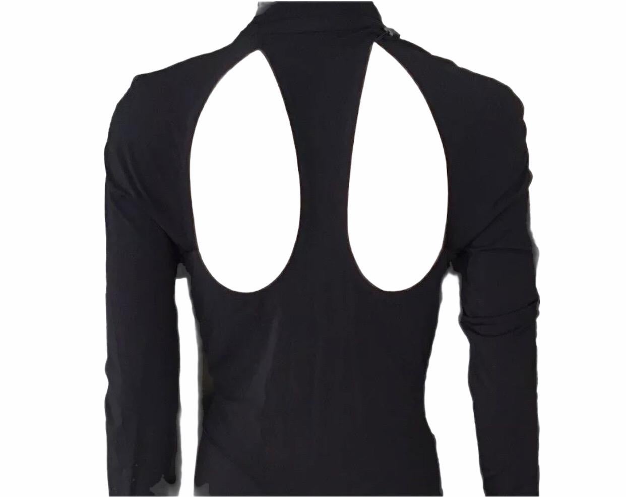 Versace F/W 2005 Laufsteg Tiefes Dekolleté Ausschnitt Schwarzes Kleid im Zustand „Gut“ im Angebot in Naples, FL