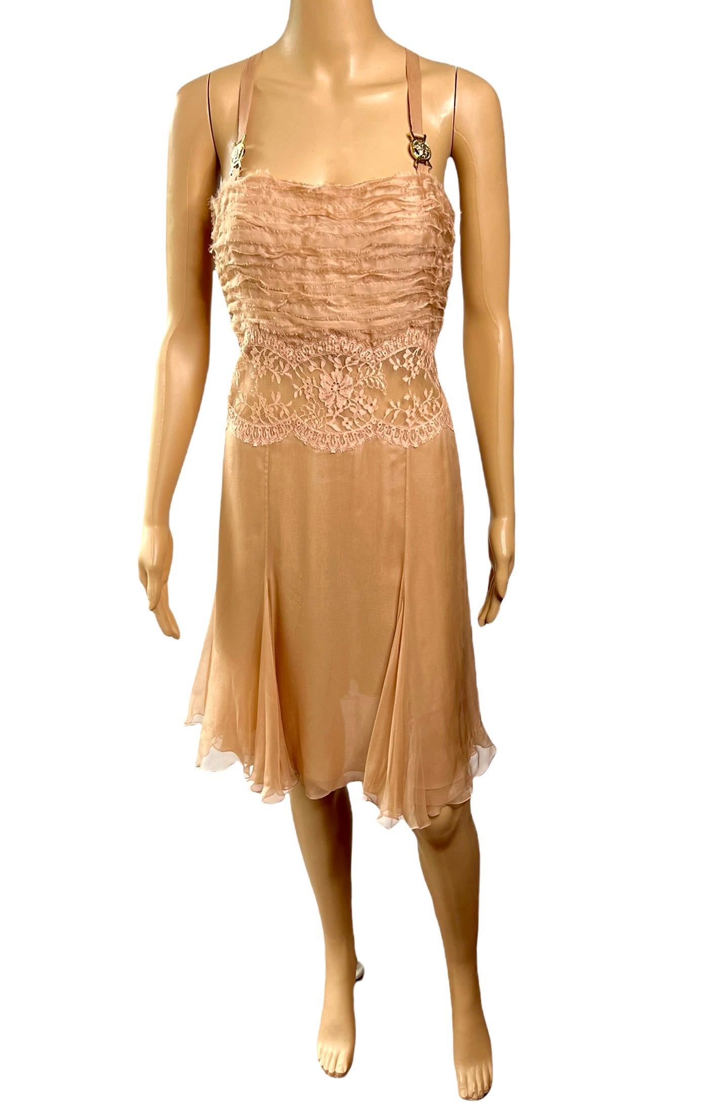 Versace F/W 2005 Laufsteg Kleid mit durchsichtigem Spitzeneinsatz im Angebot 2
