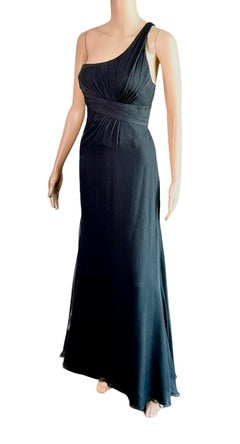 Versace F/W 2006 Bustier One Shoulder Black Evening Dress