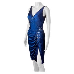 Versace F/W 2009 Embellished Plunging Neckline Open Back Mini Dress