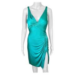 Versace F/W 2009 Embellished Plunging Neckline Open Back Mini Dress