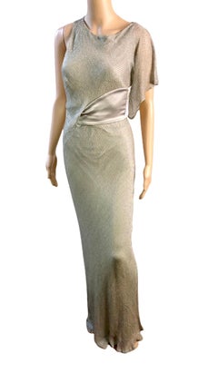 Versace F/W 2009 Runway Embellished Cutout Belted Silk Evening Dress Gown