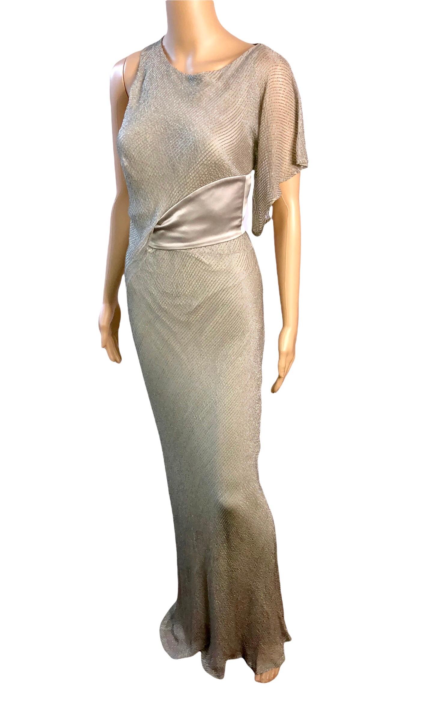 Versace F/W 2009 Runway Embellished Cutout Belted Silk Evening Dress Gown  2