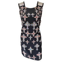 Versace F/W 2012 Runway Gothic Cross Print Metal Mesh Mini Dress