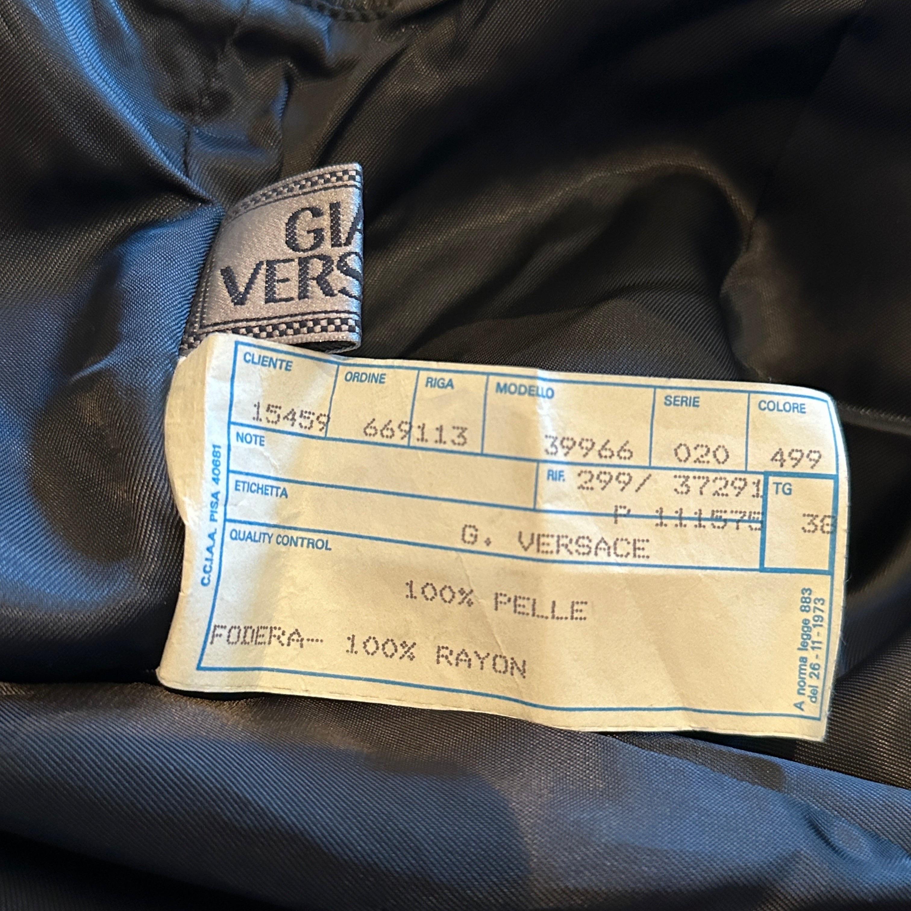 Versace Fall 1997 Runway Black Leather Mini Dress For Sale 1