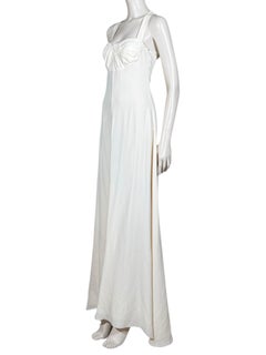 Versace Fall 2007 Maxi strap écru crepe silk dress