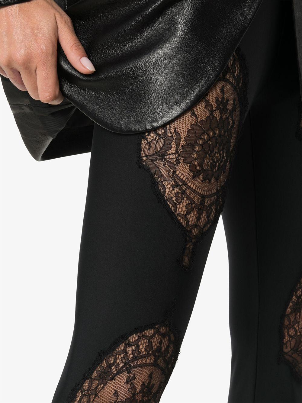 Versace Fall 2019 Runway Black Lace Panelled Jersey Leggings / Tights Size 1 1