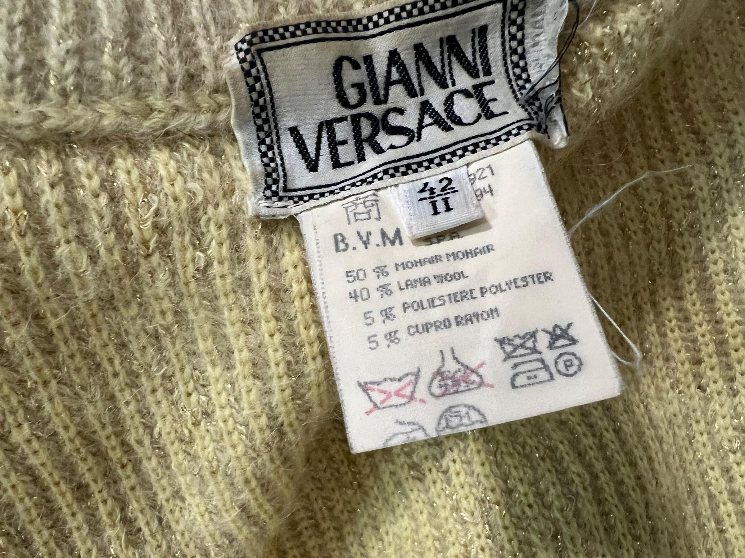 Versace, Autunno/Inverno 1994: ensemble in maglia di pelle a due pezzi in vendita 10