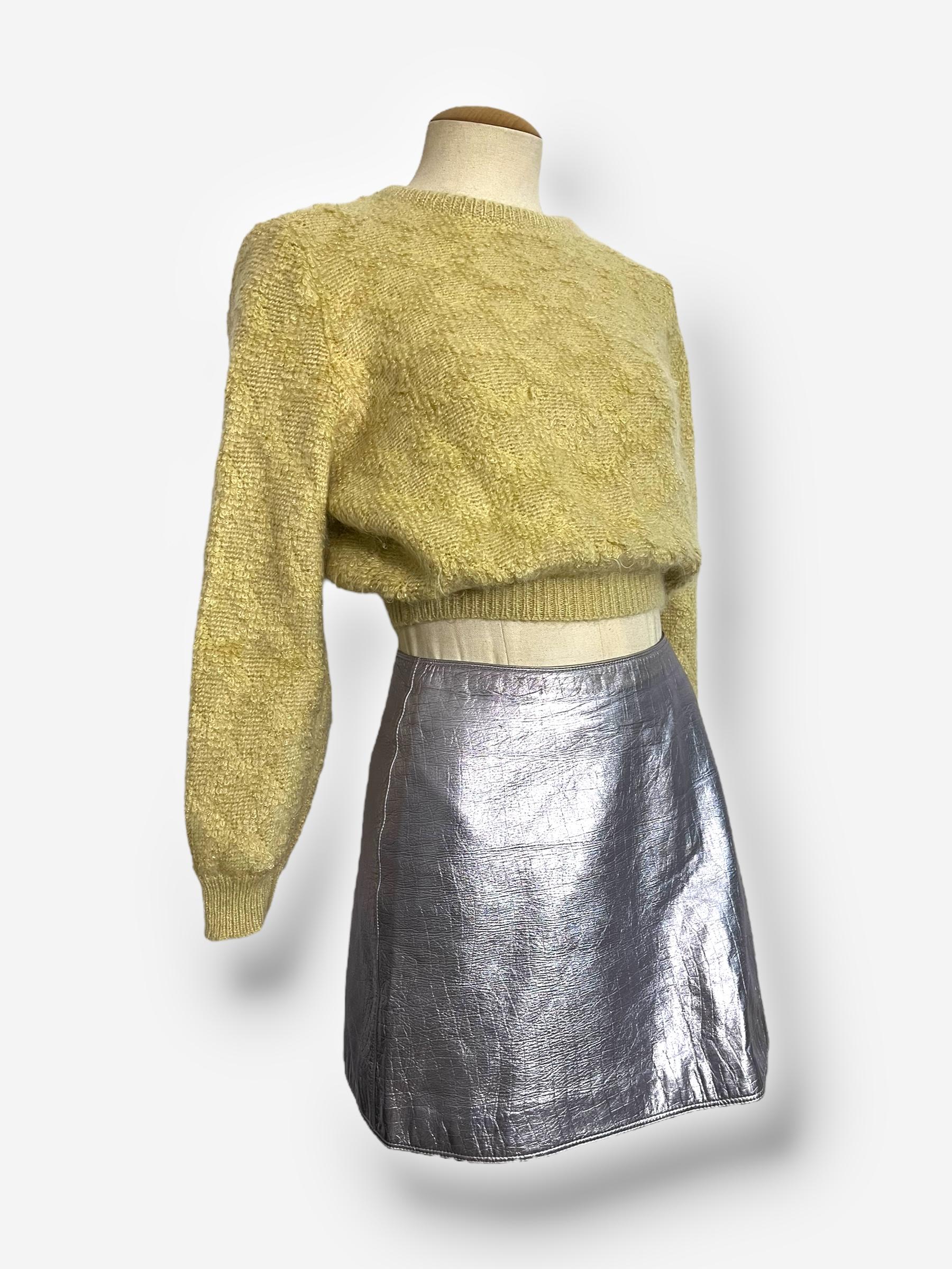 Versace, Autunno/Inverno 1994: ensemble in maglia di pelle a due pezzi in vendita 1